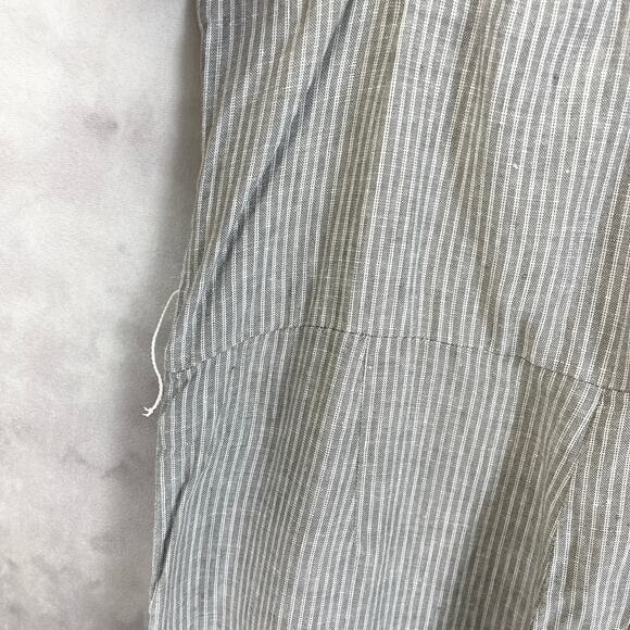 Everlane Womens Overalls 2 Blue Striped Linen Wide Leg Minimalist Boho Coastal - Picture 5 of 10